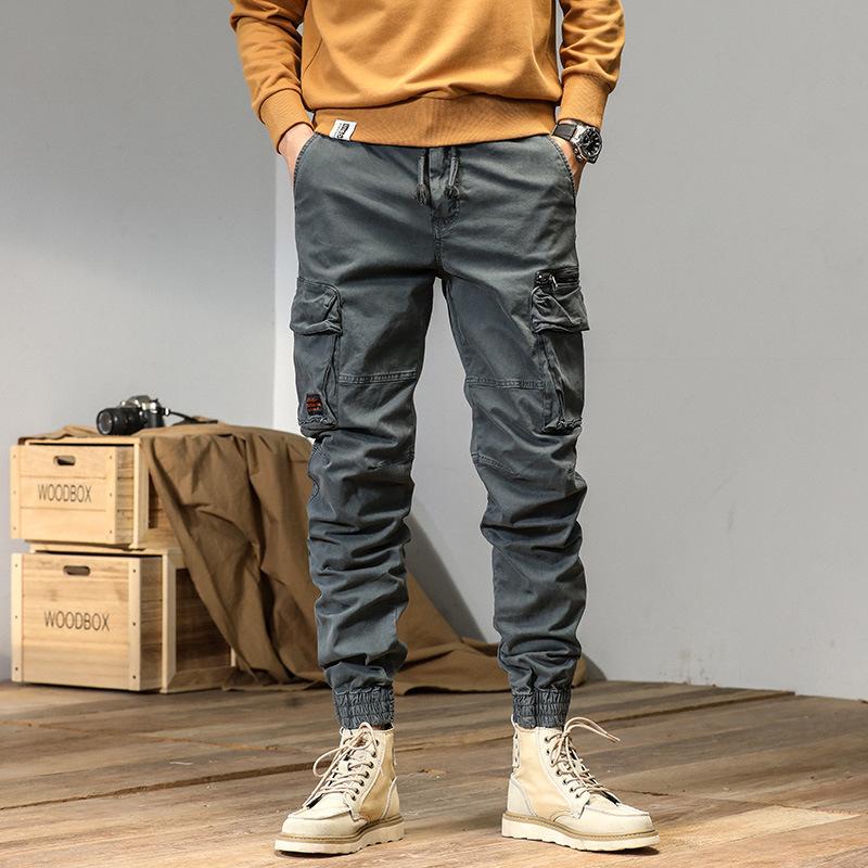 Simple and Versatile High Street Design Sense Loose Wear-resistant Spring and Autumn Overalls Casual Pants Men's Trousers