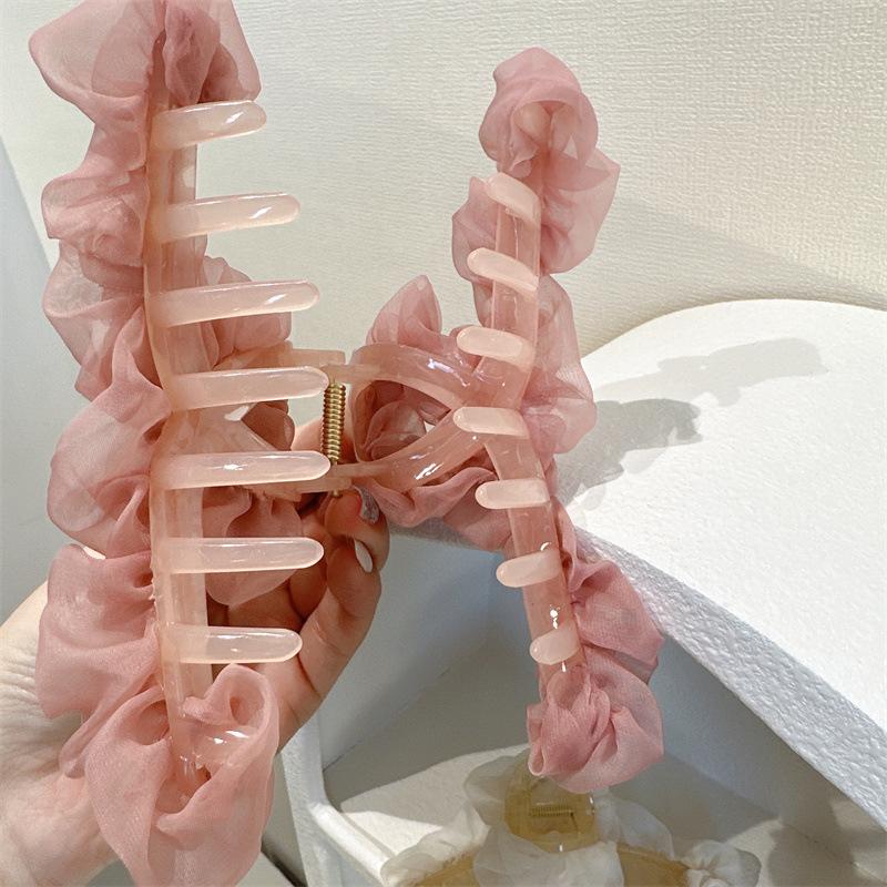 Large Mesh Hairpin Temperament Elegant Women Hair Claw Clips Princess Headdress Fashion Grab Clip Female Hair Accessories