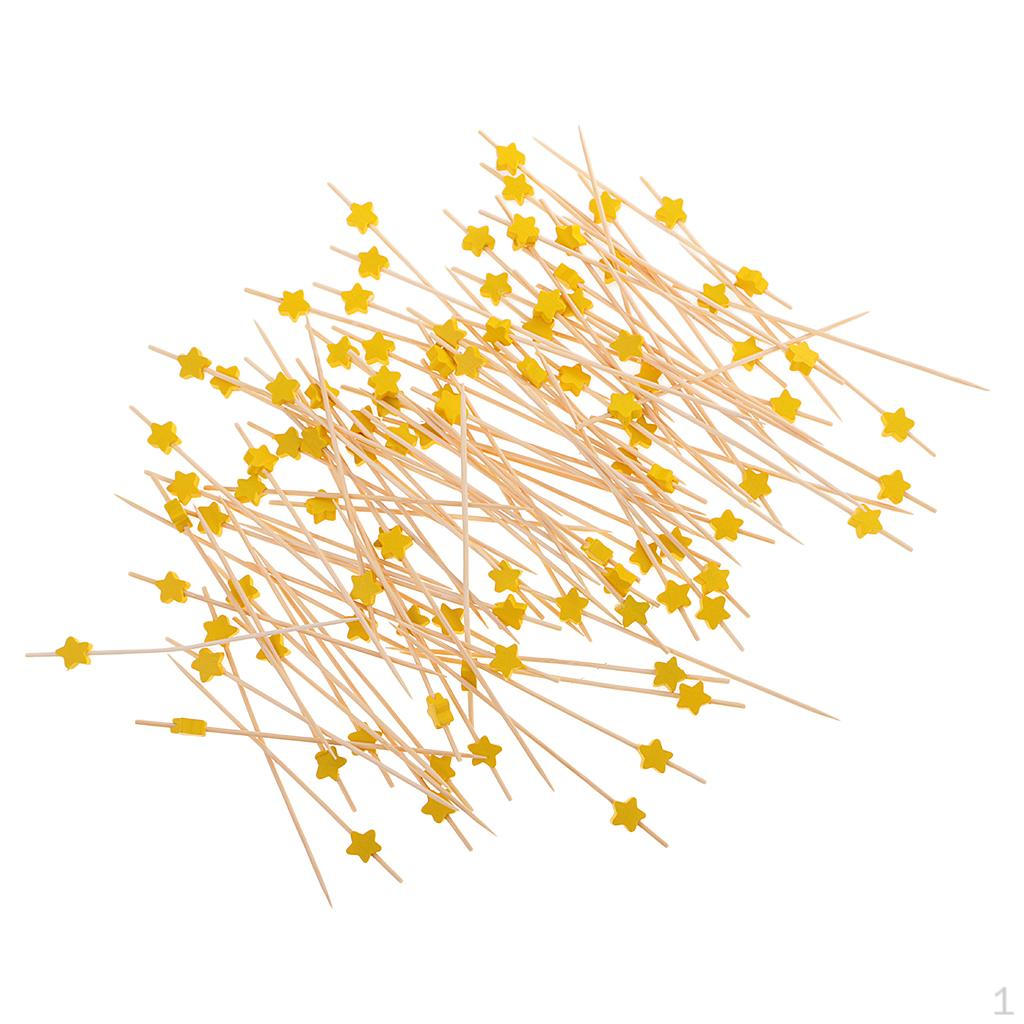 Набор бамбуковых шпажек для закусок для проведения мероприятий Yellow