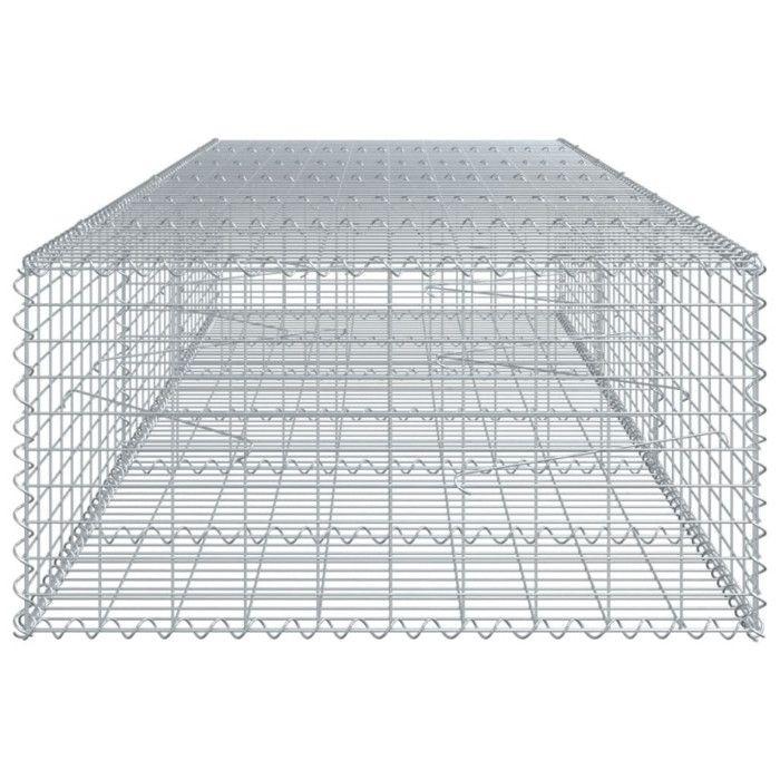 VidaXL Panier gabion avec couvercle 300x100x50 cm fer galvanisé, mur en gabion, mur de soutènement en gabion, clôture en 3295180