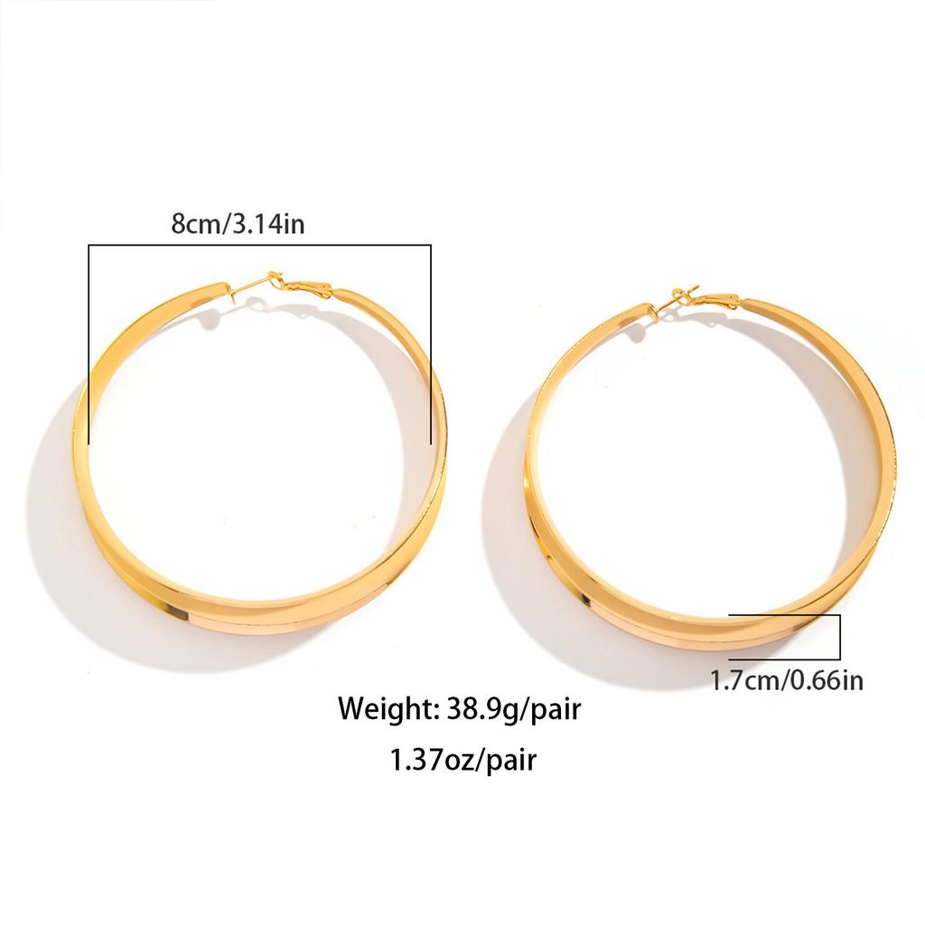 Übergroße Metall-Creolen für Damen Glänzende Große Kreis Statement-Ohrringe Trendige Klobige Ohrringe Geschenke für Mutter Ehefrau Freundin