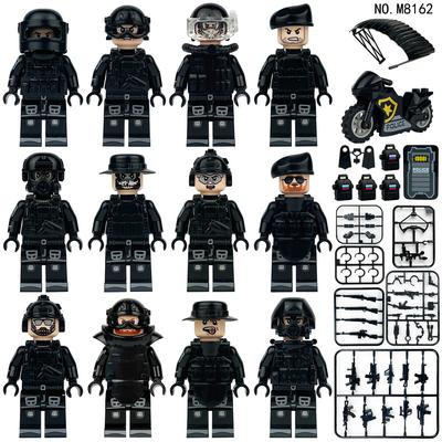 MOC Military Series Black Special Police Soldier Minifiguro Building Blocks Toys