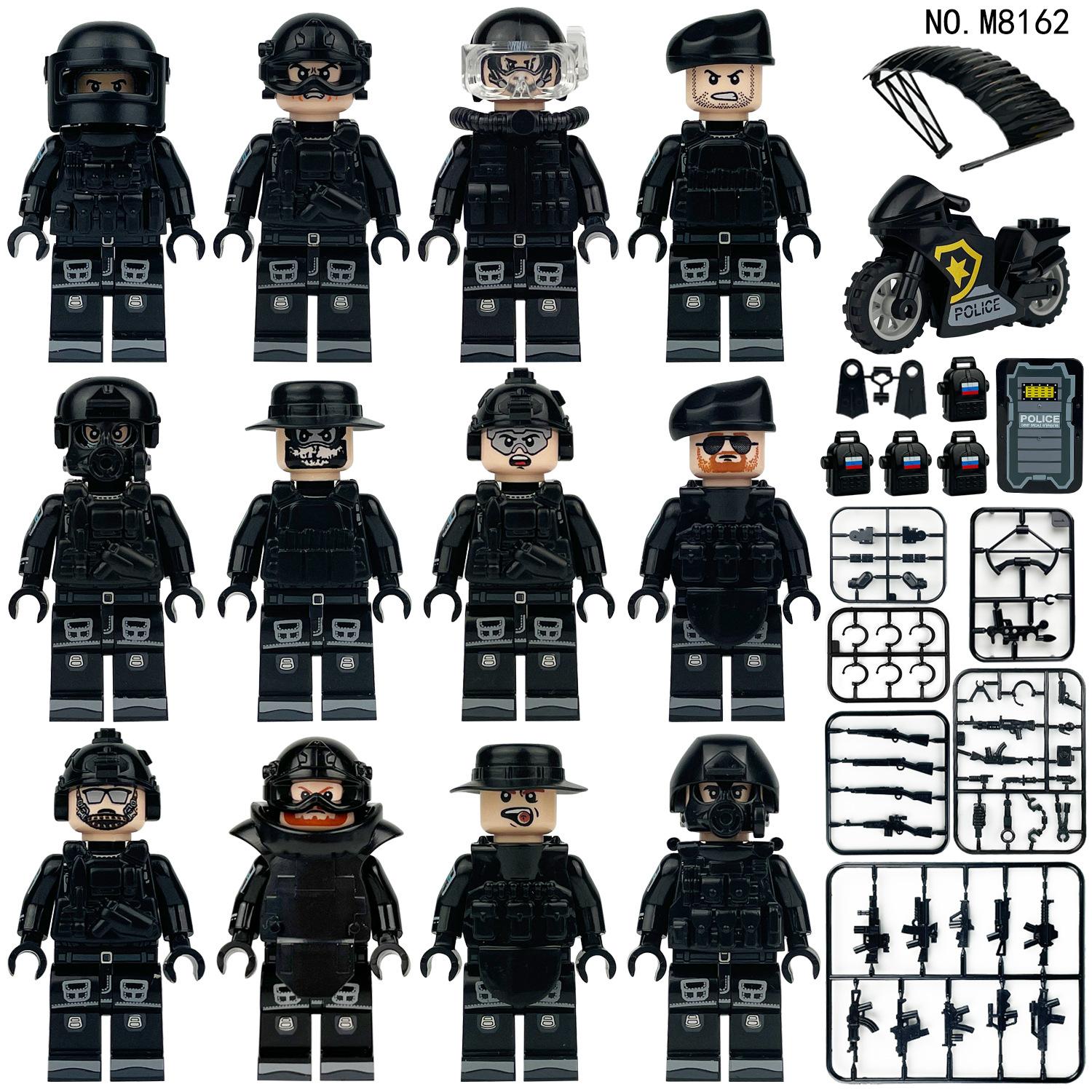 

MOC Military Series Black Special Police Soldier Minifiguro Building Blocks Toys