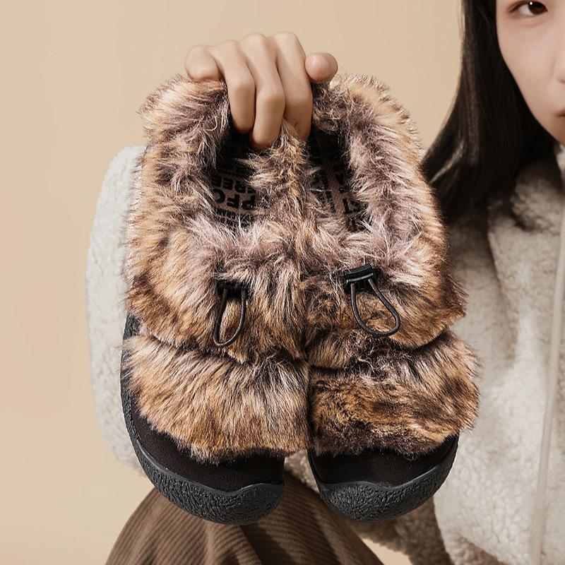 Star Women's Shoes of the Same Style, Small Sheep's Hooves, Small Bear's Paw, One Pedal, Fluffy Slippers, Women's Outdoor Casual Shoes, Warm In Autum