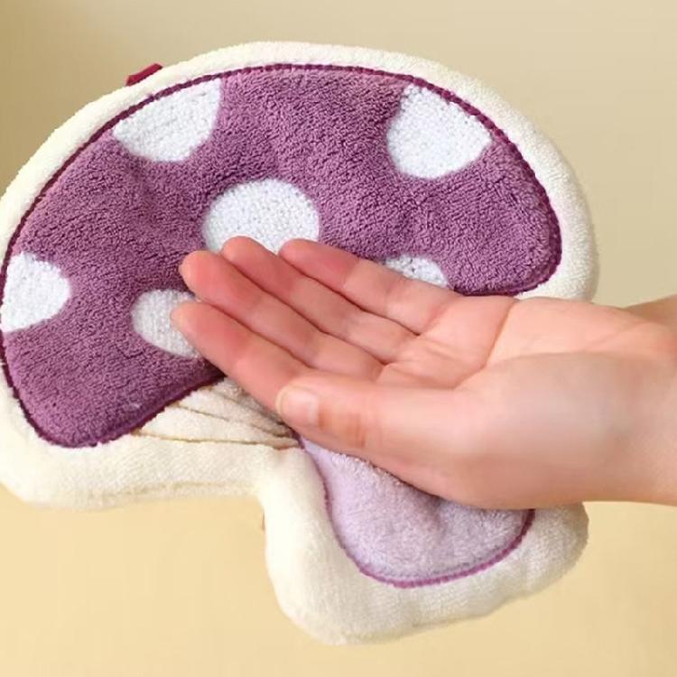 Mushroom Themed Hand Towel Coral Fleece Fabric Soft and Absorbent for Everyday Use