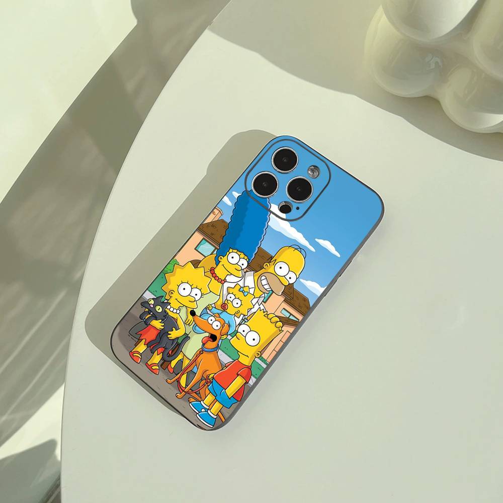 

Simpsons-Funny Cartoon Phone Case For iPhone 17,16,15,14,13,12,11 Pro Max, Lightweight and practical Soft Black Cover iPhoneXSMAX