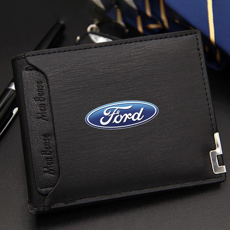 YCZA8 Leather Wallet Car Driving License Credit Card Bag For Ford ST FOCUS 2 Mondeo Fiesta Kuga MK2 MK3 MK4 Ecosport Fusion Accessory