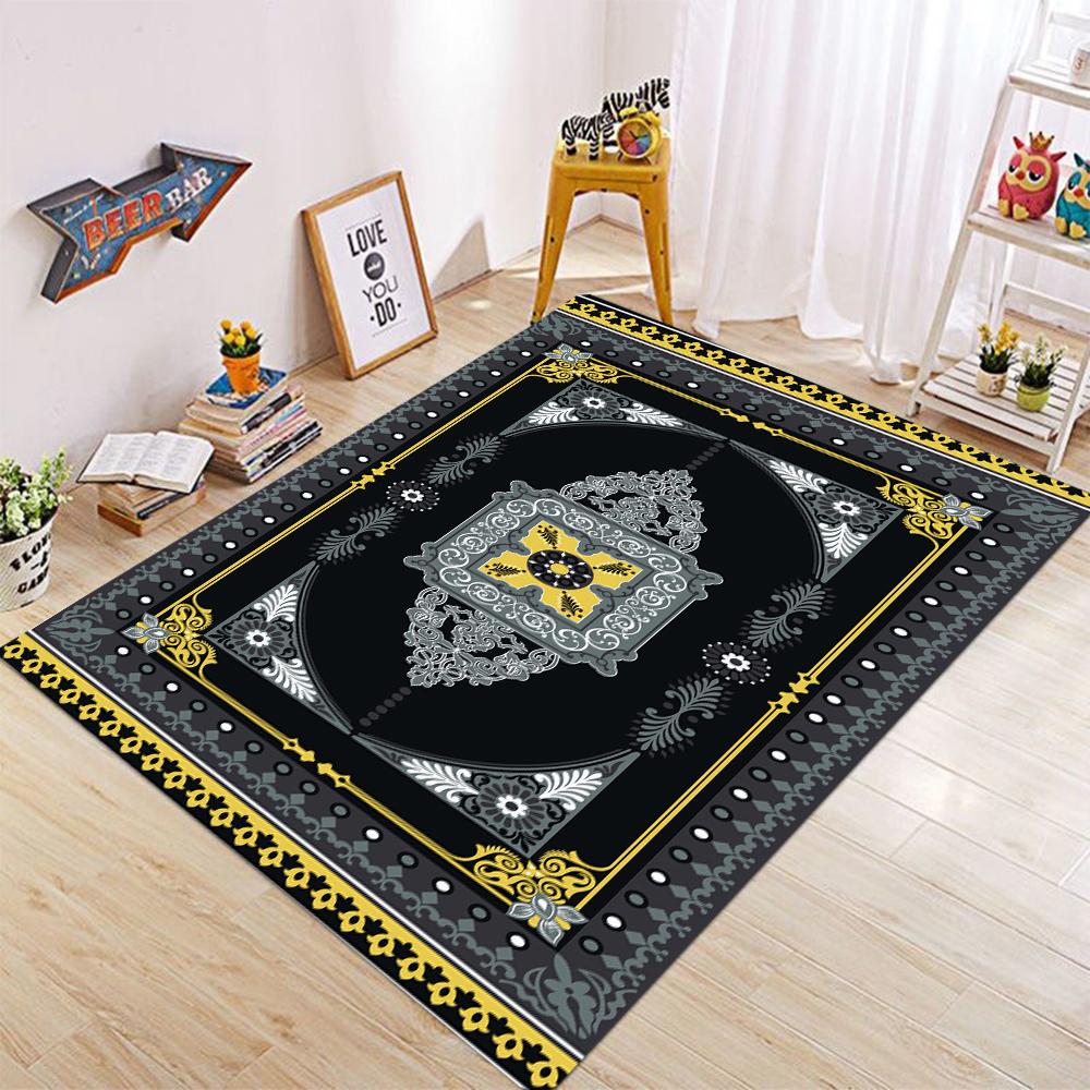 Persian Style Carpets for Living Room Anti-slip Cloakroom Rug American Bedroom Decor Retro Carpet Washable Study Soft Floor Mat