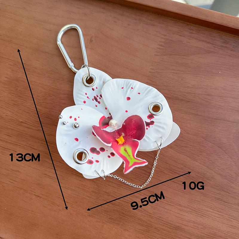 Kreativ Simulering Blomsterveske Anheng Utsøkt Phalaenopsis Orkide Lilje Nøkkelring Ryggsekk Dekorasjonstilbehør Gaver