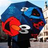 Elmo And Cookie Sesame Friends Umbrella Folding umbrella, automatic umbrella 8-Frame for Travel, camping Use Gift for Halloween Christmas