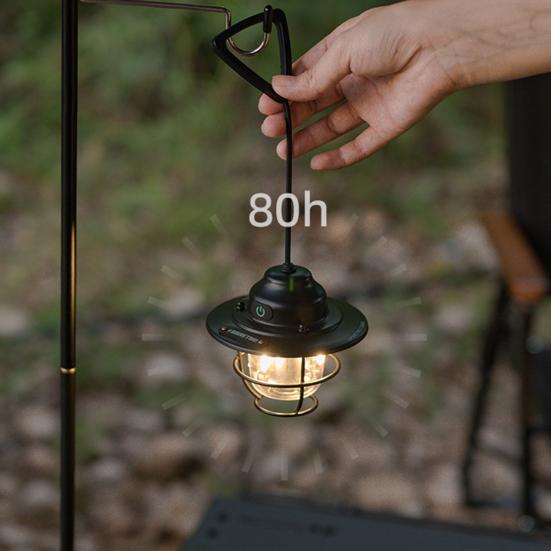 LED Camping Lantern Rechargeable Ultra-Bright Camping Light Waterproof Dimmable Hanging Retro Electric Lamp