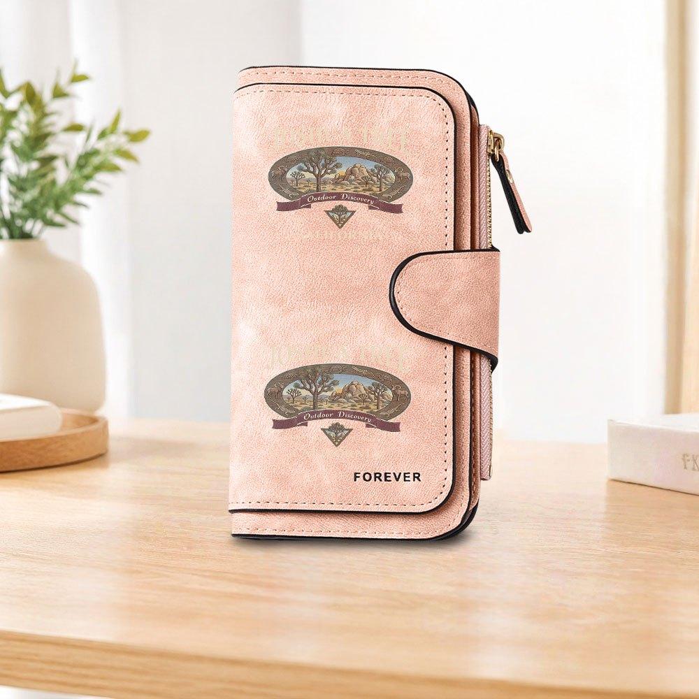 Joshua Tree Landscape Long Zipper Wallet, Large Capacity Card Holder, Unisex Clutch Bag, Fashionable Zipper Coin Purse, Suitable for Daily Use, A
