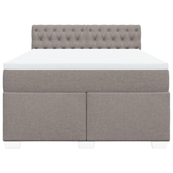 Maison Exclusive - Sommier à lattes de lit avec matelas Taupe 140x190 cm Tissu