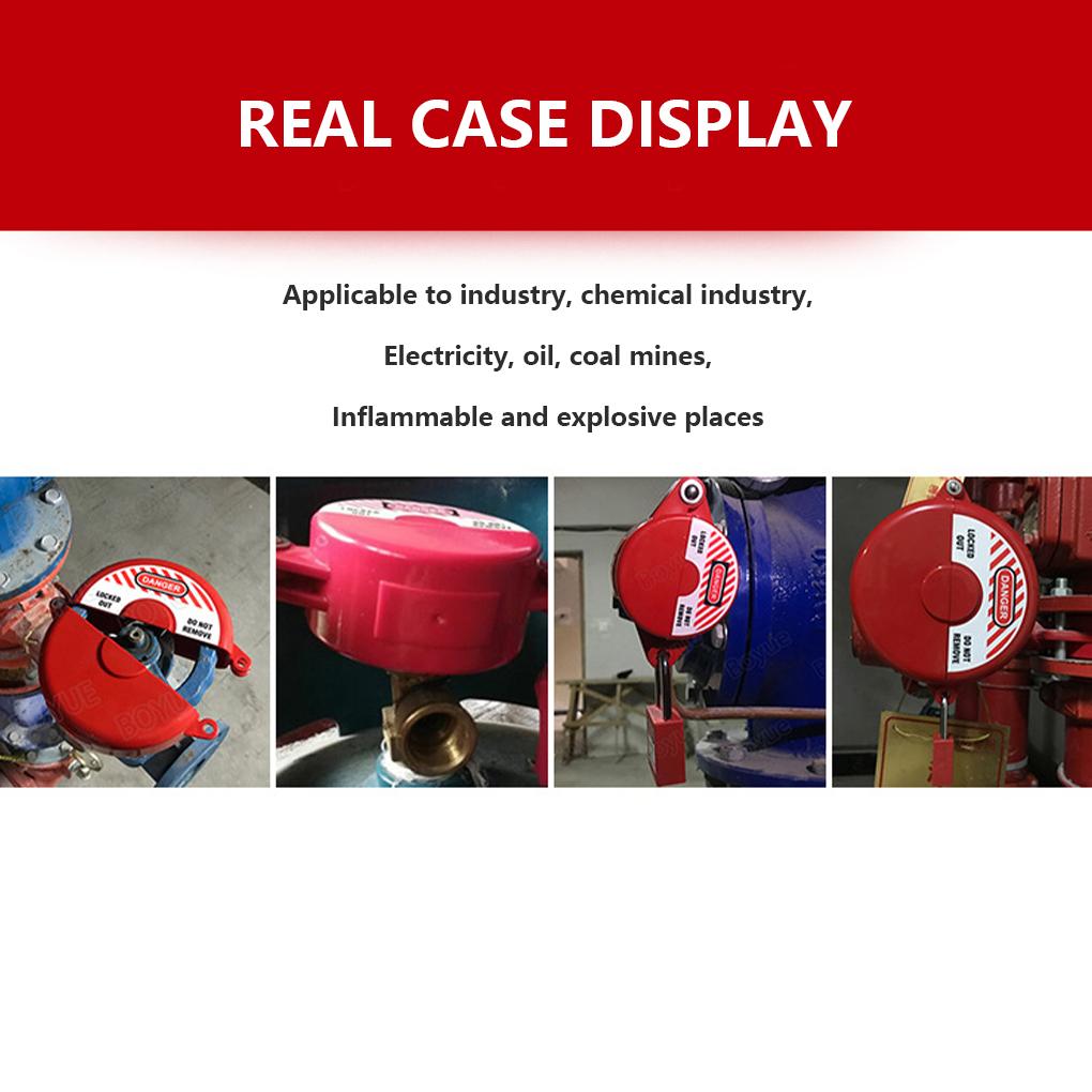 1 Box of Valve Lock Round Padlock with Key Red Antitheft Products