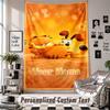 Wall Hanging Tapestry With Custom Name & Text, Garfield Decorative Tapestry For Bedroom