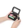 2023 Fashon Lipstick Box Square Travel Genuine Leather Makeup Organizer Case with Mirror Lip Sticks Leather Holder Cosmetic Bag