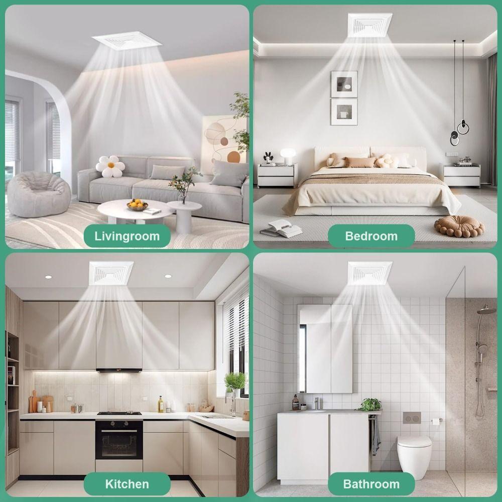 New With Spring Exhaust Fan Cover Square White Mounted Grille Diverter Ventilation Hood Ceiling or Wall