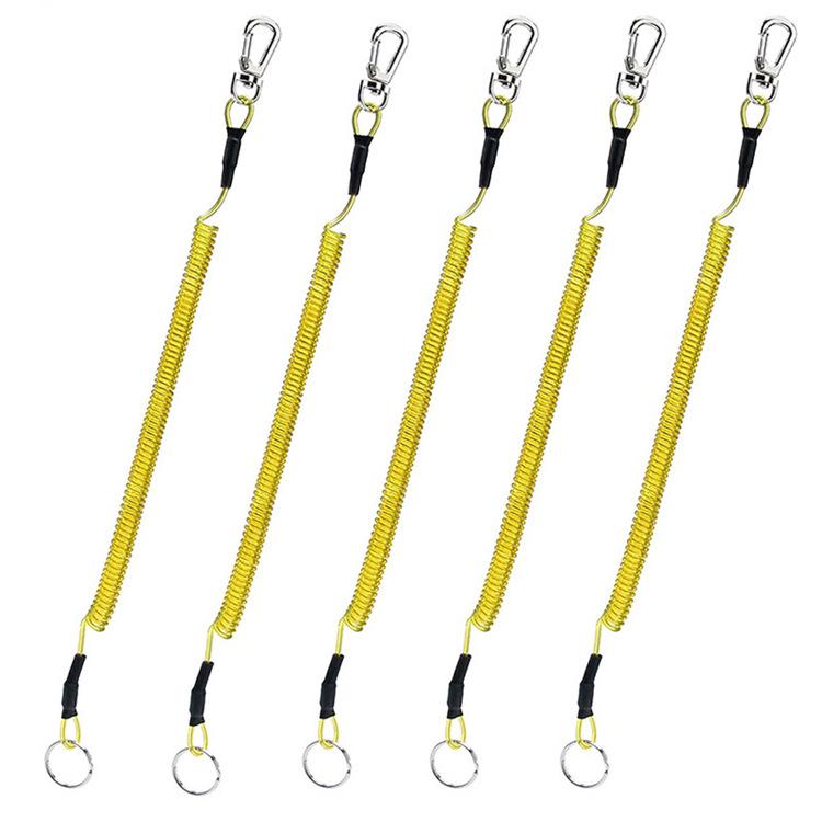 Elastic Steel Wire Keychain Lanyard for Fishing
