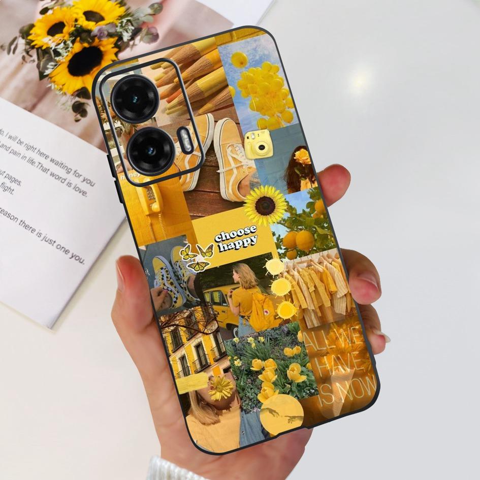 For Motorola Moto G35 5G Case 2024 Cute Cartoon Cat Butterfly Bumper Soft Silicone Phone Cases For MotoG35 G 35 Protective Cover