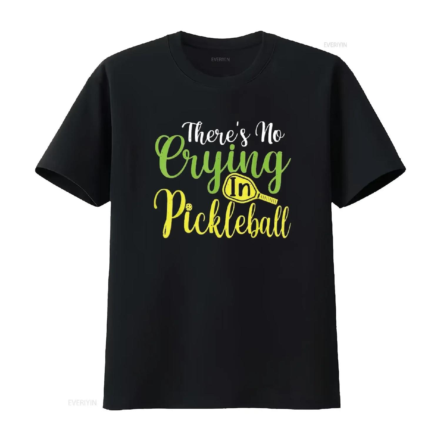 

Womens There S No Crying In Pickleball T Shirt Black Medium vintage Washed Comfortable Top For Everyday Wear Stretched homme S чёрный