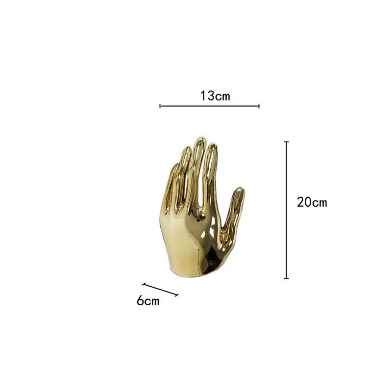 Golden Palm Resin Crafts Abstract Body Sculpture Golden Hands Finger Resin Decorative Figurines Home Decoration Accessories