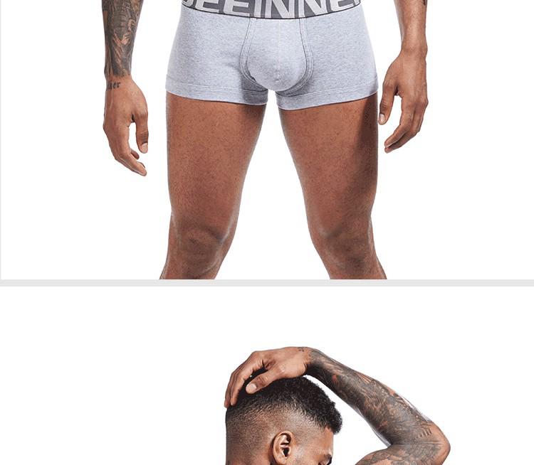Men's Low-Rise Combed Cotton Ribbed Boxer Briefs with U-Shaped Pouch - Sexy & Comfortable