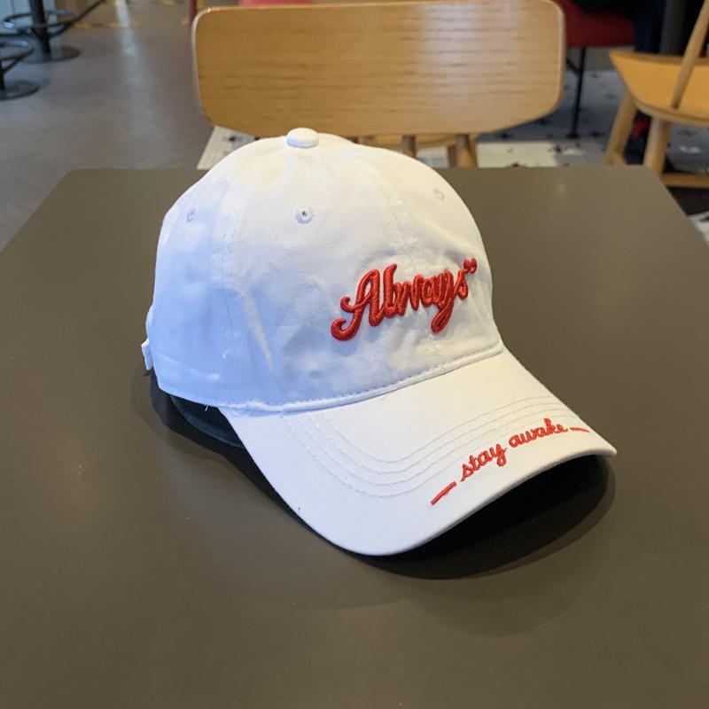 High quality street fashion show face small soft top baseball cap women's three-dimensional letter embroidery cap men