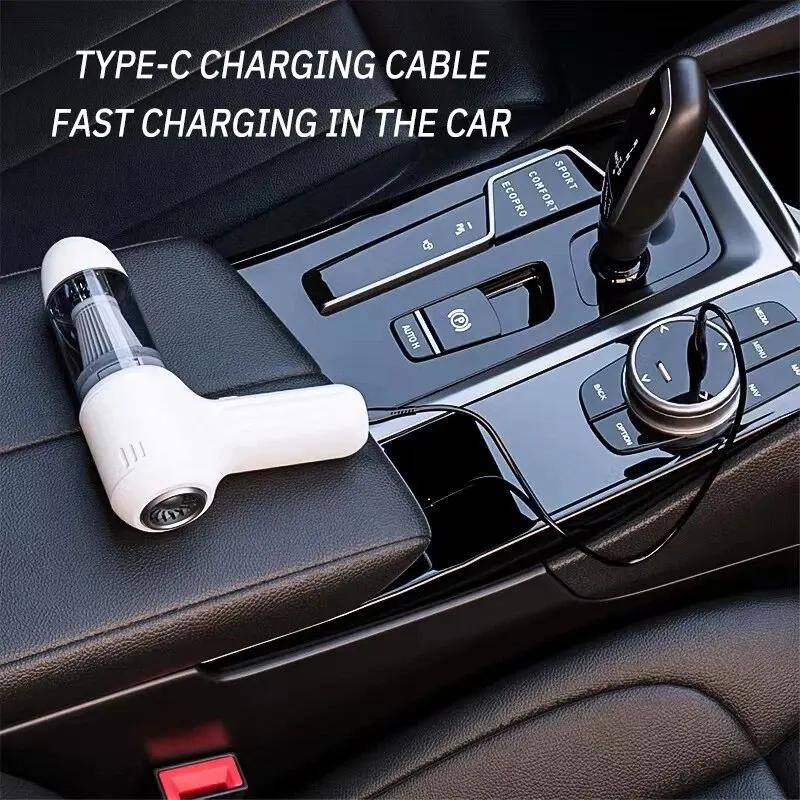Nuovo 12000PA Aspirapolvere per auto TYPE-C Ricaricabile senza spazzole Aspirapolvere ad alta potenza Aspirapolvere portatile portatile Tastiera domestica