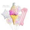 8 Pcs Donut Ice Cream Star Balloon Colorful Paper Confetti Balloon Set for Baby Shower Girl's Donut  Birthday Party Decorations