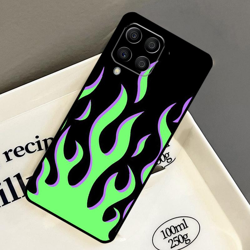 Blue Red Flame Fire Case For Samsung Galaxy M21 M31 M14 M34 M54 M33 M16 M36 M56 M53 M13 M12 M32 M52 M15 M55 M35