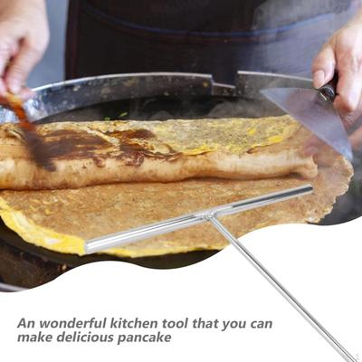 Crepe Spreader Crepes Maker Portable Cooking Utensil 20cm Spreading T Shaped Pancake Tool Stainless
