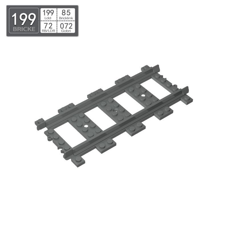 BRICKE Строительные блоки Железнодорожные пути (16x8) Совместимо с LEGO 50g (~3 pcs) темно-серого