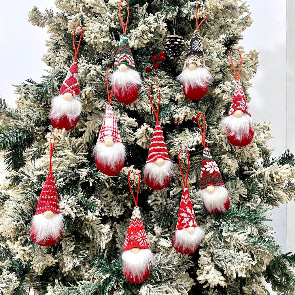 Faceless Gnomes Christmas Tree Ornaments: Small New Year Charms