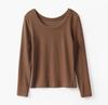 Women's 300g Silk Wood Fiber Modal Cotton Crew Neck Slim Fit Long Sleeve Base Layer