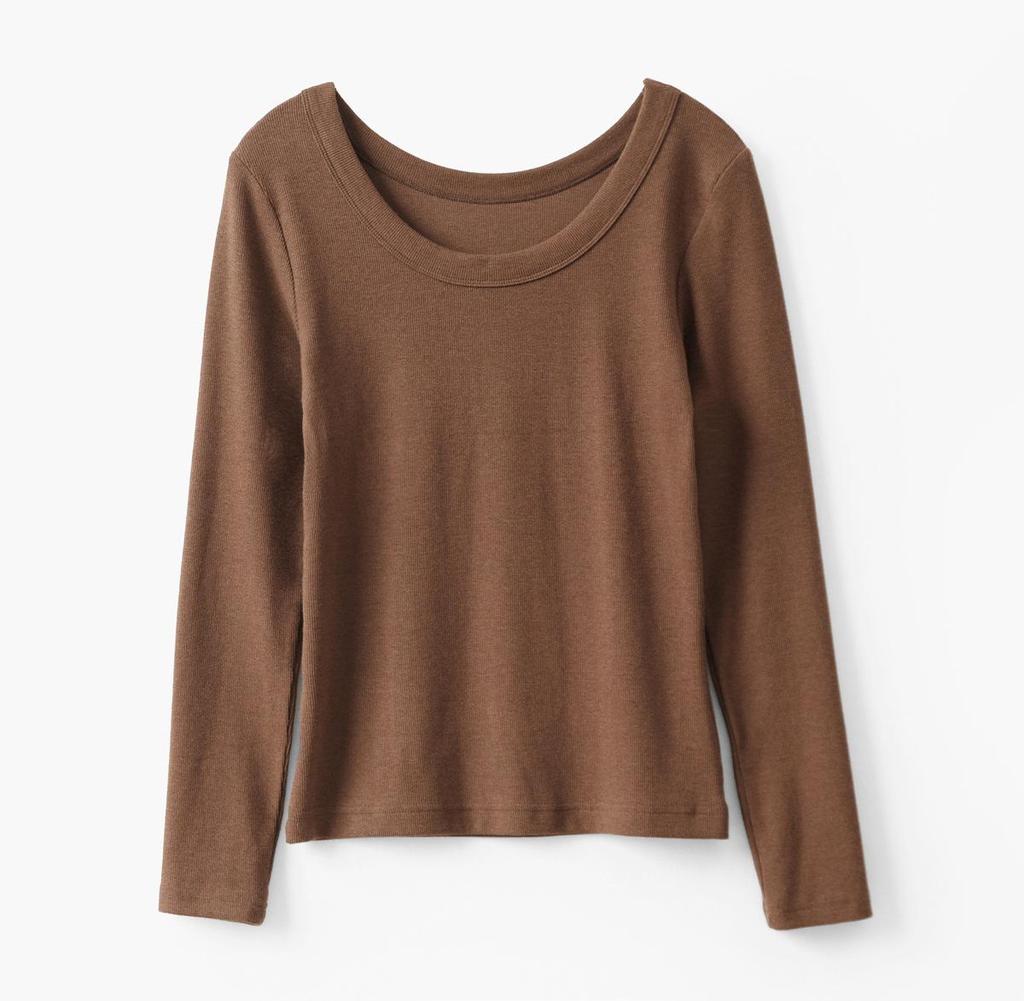 Women's 300g Silk Wood Fiber Modal Cotton Crew Neck Slim Fit Long Sleeve Base Layer