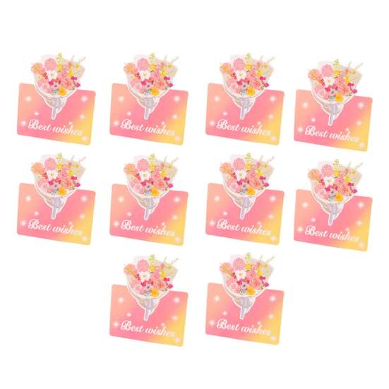 Decorative Floral Greeting Cards 10Pcs 3D Flower Thank You Card, Bouquet Best Wishes Card Note Appreciation Gifts for Anniversary, Mother's