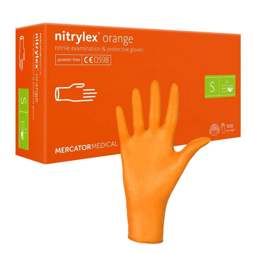 Mercator Nitrylex Orange Nitrile Gloves 100 Pieces