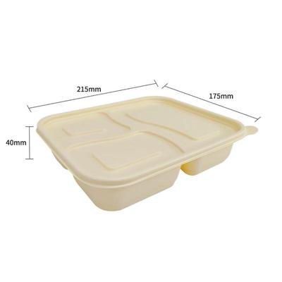 Eco-Friendly 3-Compartment Corn Starch Disposable Bento Box