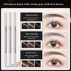 3 PCs Super Fine Eyebrow Pencil Female Eyeliner 2-in-1 Distinct Look Wild Eyebrow Anti-Lasting Non-Hydrophilic Decolorizing