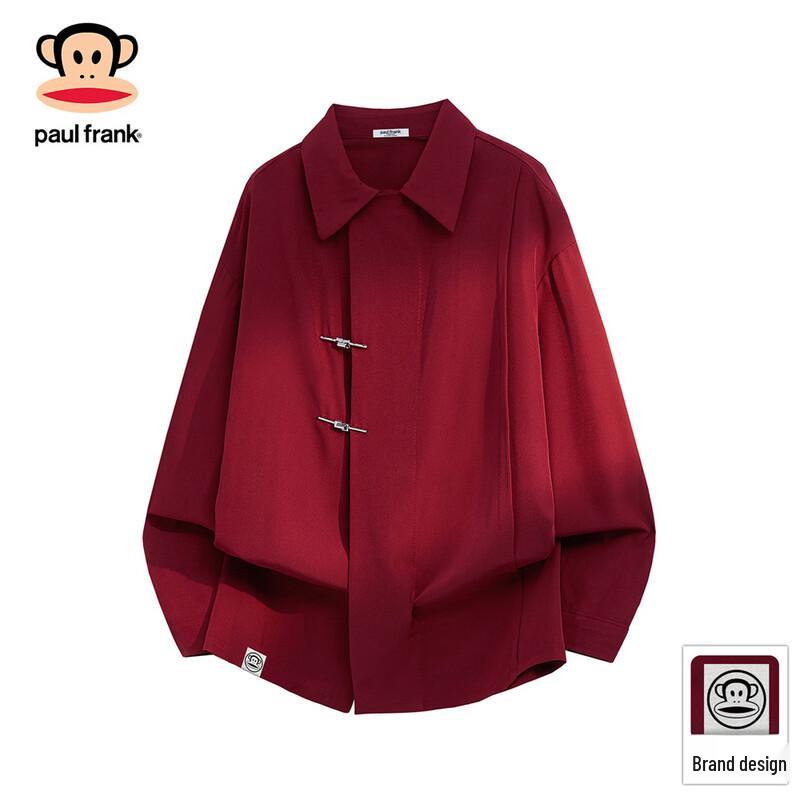 Paul Frank Men's New Chinese Style Long Sleeve Retro Loose Shirt