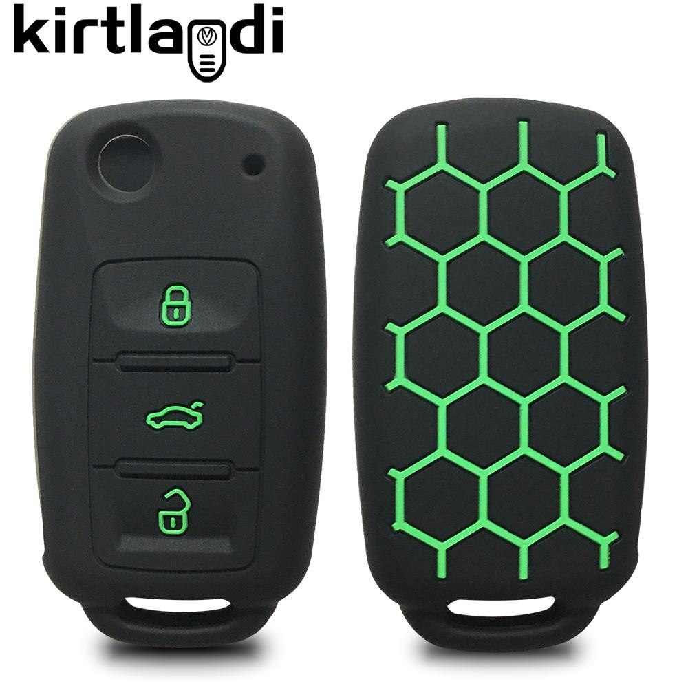 Silicone Case Key Cover Remote For Skoda Fabia Octavia A5 For VW Golf VI Polo Passat B5 3b Touran Caravelle Golf Plus Seat Ibiza
