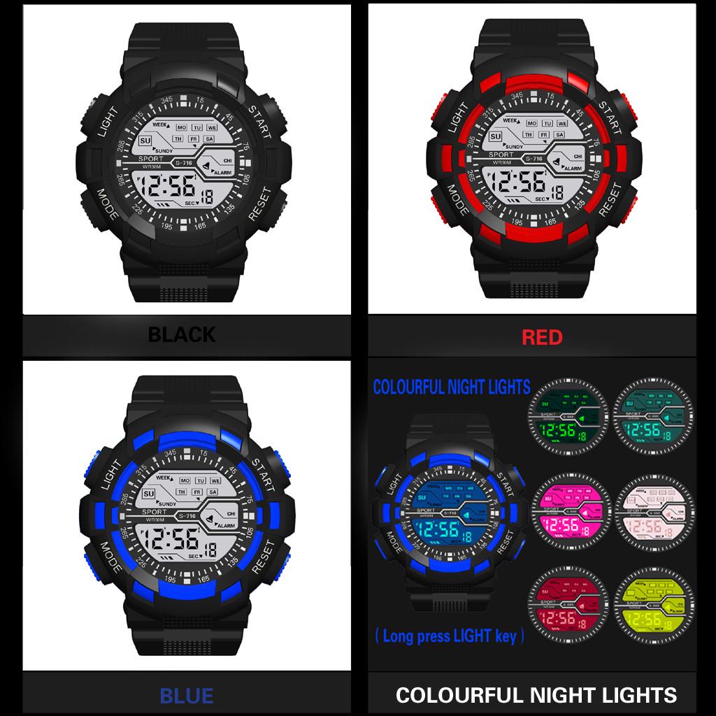 Multi Function Sports Fashion Seven Colors Colorful Luminous Electronic Watch