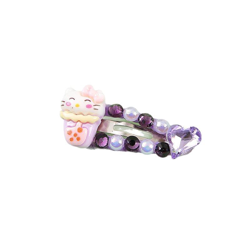Zhehao Rhinestone Pet Hair Clips: Cute Cat Face & Water Drop Dog Headdress. 3cm Water Drop Clip небесно-голубой