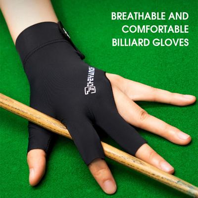Anti Slip Breathable Billiards Gloves Comfortable Three Finger Snooker Player Gloves