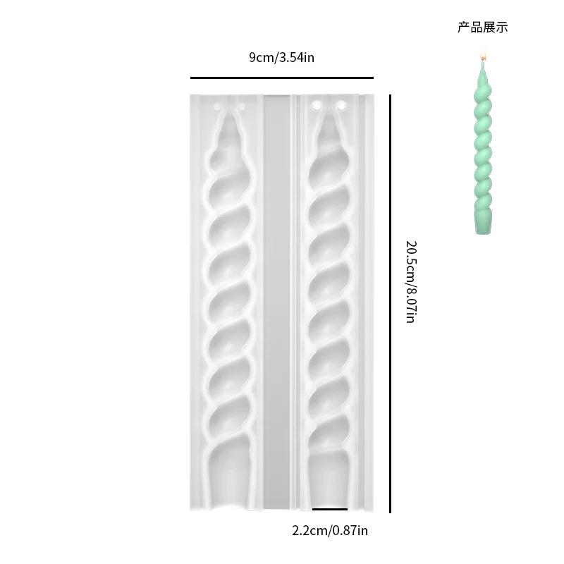 Romantic Spiral Long Pole Silicone Candle Mold DIY Geometry Round Church Candle Making Supplies Mould Handmade Gifts Home Decor