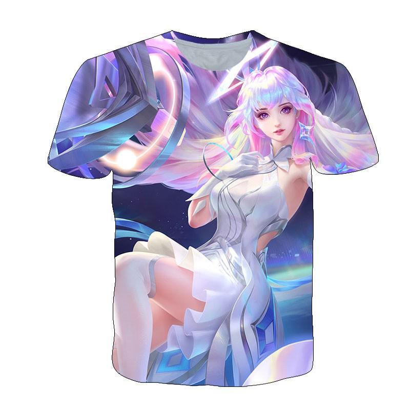 Men Women Gaming T-Shirt With 3D Digital Print Character Design Casual Short Sleeve Tee