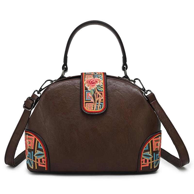 Vintage PU Leather Handbag for Women 2026 New Artisanal Splicing Women Shoulder Bag Luxury High Quality Purse Crossbody Tote Bag