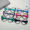 Multi Color Decor Frame Chic Crystal Design Ladies Glasses Non-prescription Striped Po Trends Eyewear for Women's
