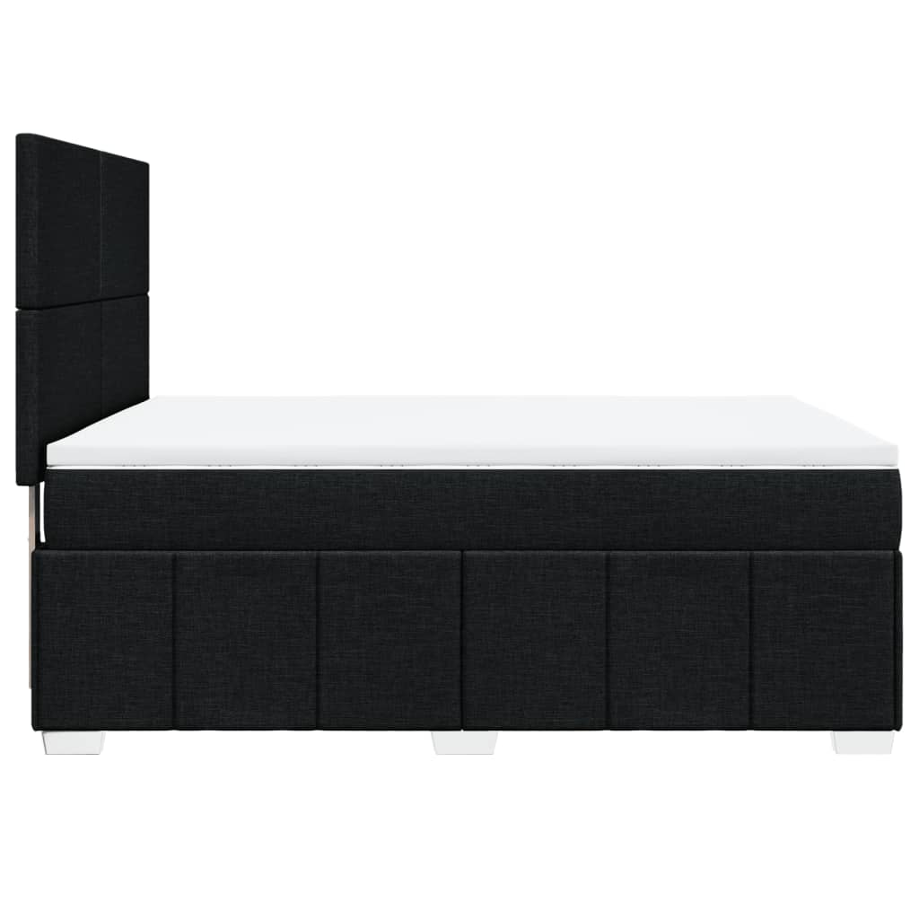 Box Spring Bed with Mattress Black 140x190 Cm Fabric