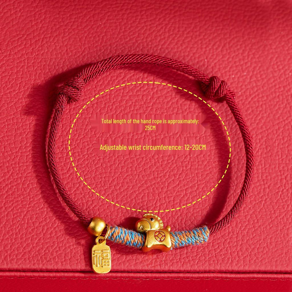 2026 Year of the Horse Red String Bracelet, Lucky Handmade Zodiac Token, Perfect New Year Gift
